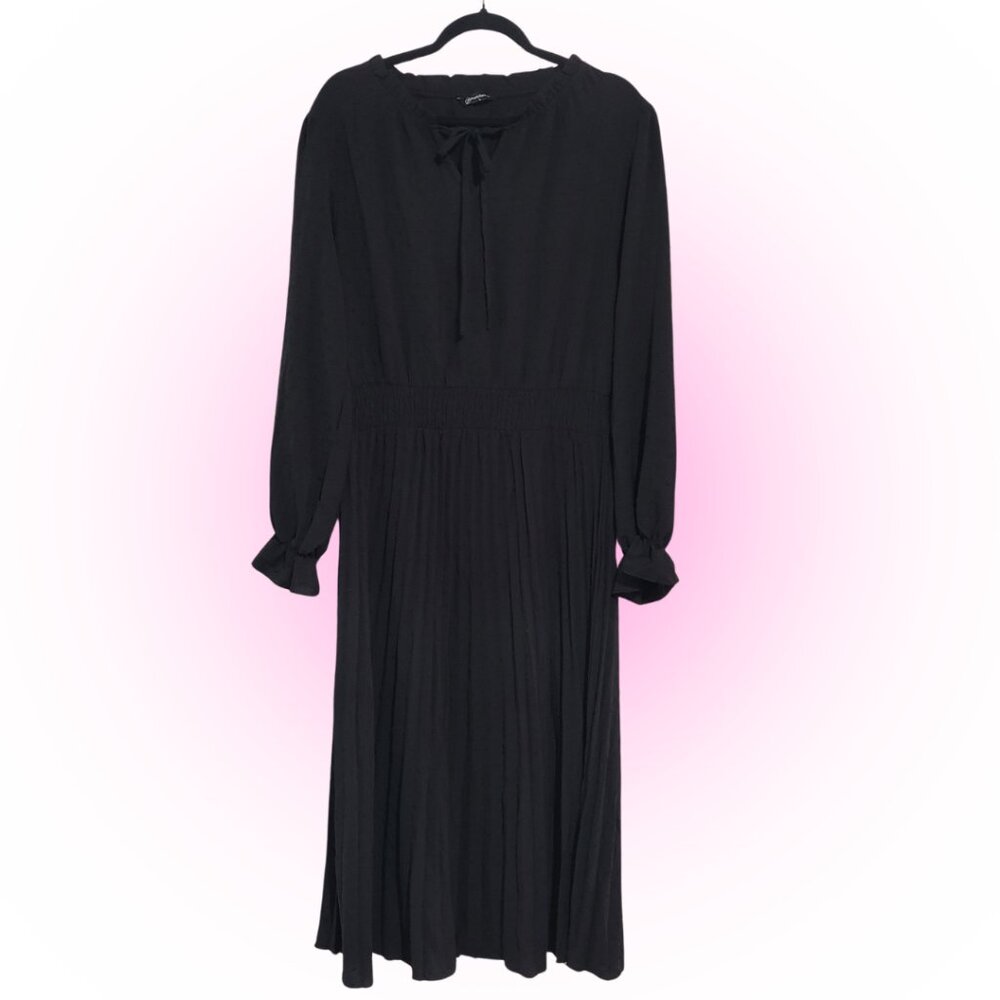 PRETTY GARDEN WOMEN'S BLACK LONG SLEEVE DRESS EUC L
